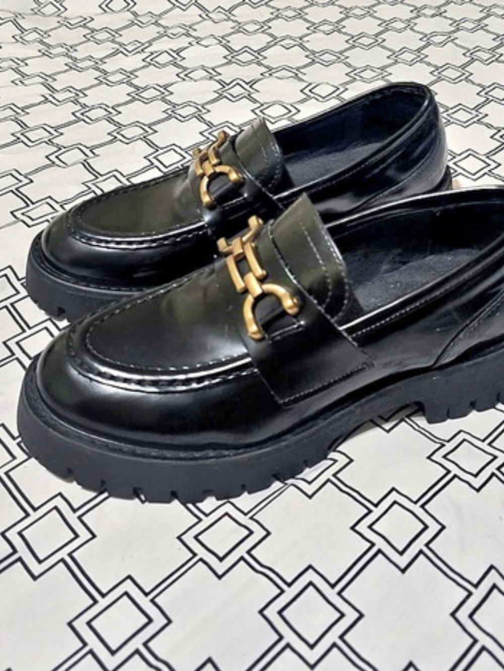 Steve Madden Lando Black Patent Loafer Black Size 9 M
